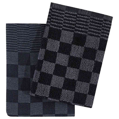 vidaXL 20 Piece Towel Set Black and Grey Cotton