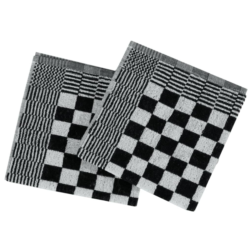 vidaXL 10 Piece Towel Set Black and White Cotton