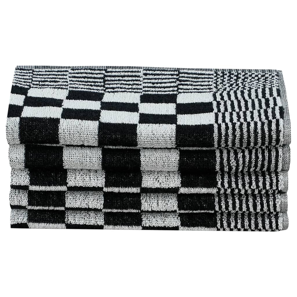 vidaXL 20 Piece Towel Set Black and White Cotton