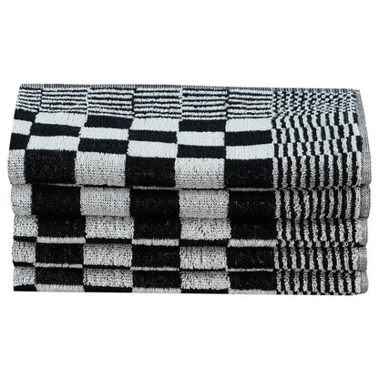 vidaXL 20 Piece Towel Set Black and White Cotton