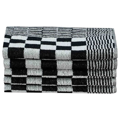 vidaXL 50 Piece Towel Set Black and White Cotton