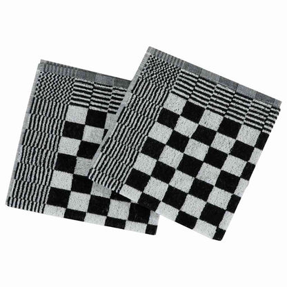 vidaXL 50 Piece Towel Set Black and White Cotton