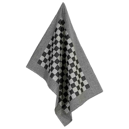 vidaXL 50 Piece Towel Set Black and White Cotton