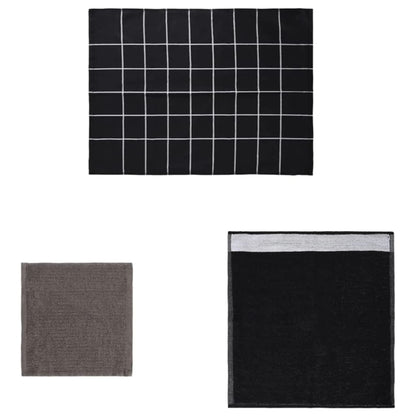 vidaXL 12 Piece Towel Set Black Cotton