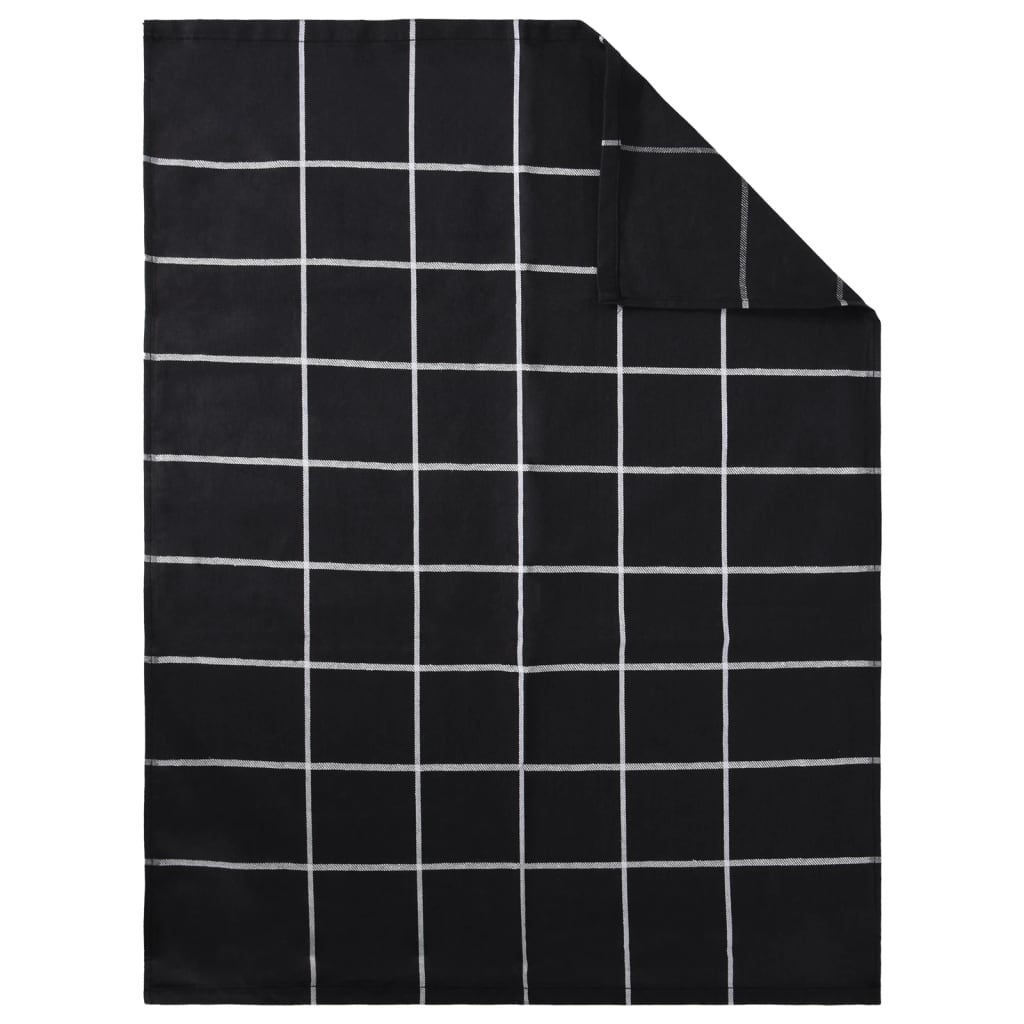 vidaXL 12 Piece Towel Set Black Cotton