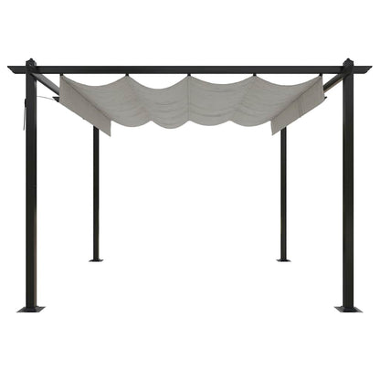 vidaXL Garden Gazebo with Retractable Roof 3x3 m Cream