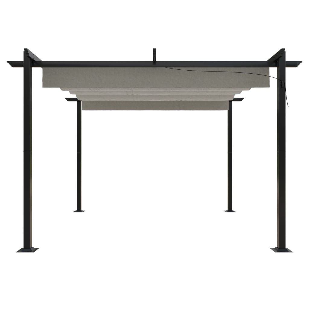 vidaXL Garden Gazebo with Retractable Roof 3x3 m Cream