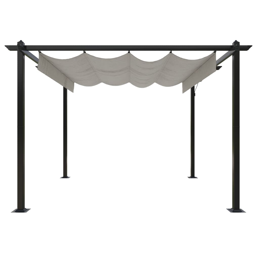 vidaXL Garden Gazebo with Retractable Roof 3x3 m Cream