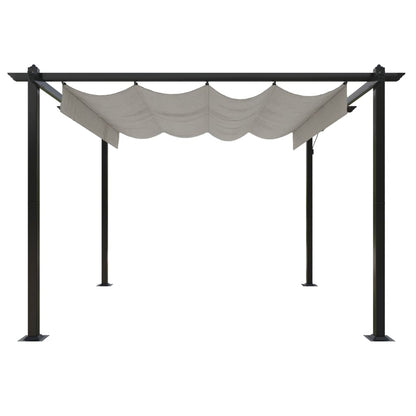 vidaXL Garden Gazebo with Retractable Roof 3x3 m Cream