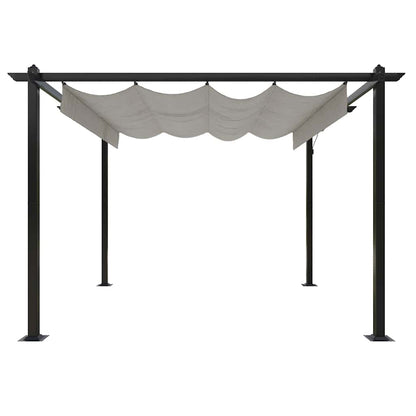 vidaXL Garden Gazebo with Retractable Roof 3x3 m Cream
