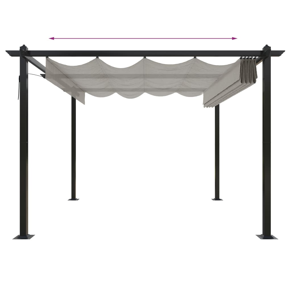 vidaXL Garden Gazebo with Retractable Roof 3x3 m Cream