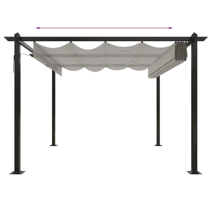 vidaXL Garden Gazebo with Retractable Roof 3x3 m Cream