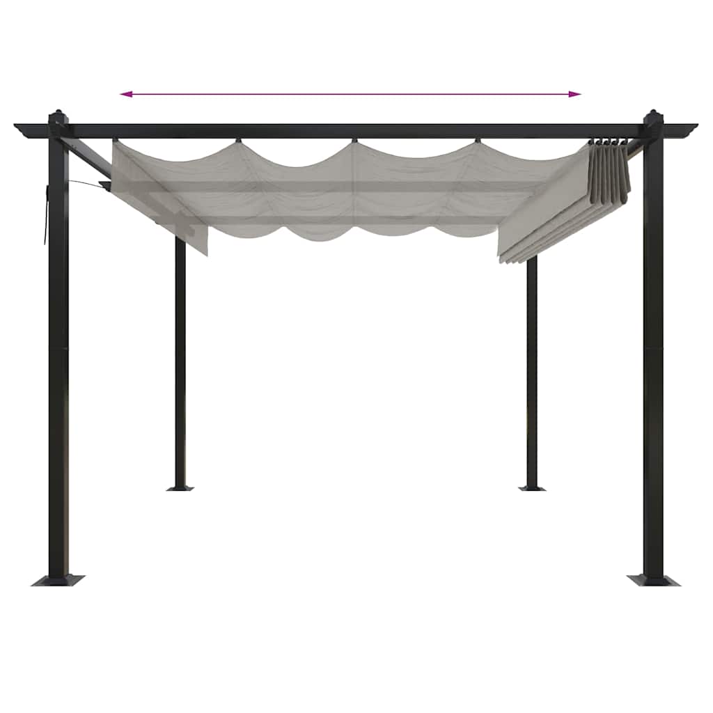 vidaXL Garden Gazebo with Retractable Roof 3x3 m Cream