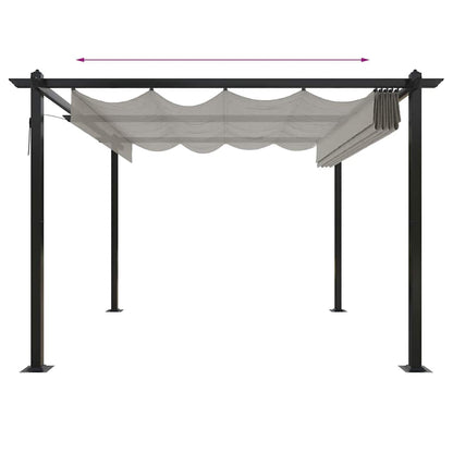 vidaXL Garden Gazebo with Retractable Roof 3x3 m Cream