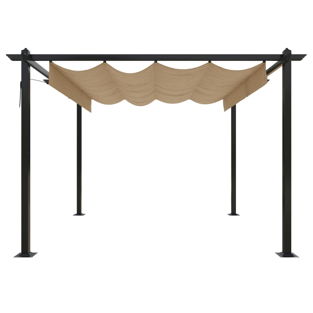 vidaXL Garden Gazebo with Retractable Roof 3x3 m Taupe