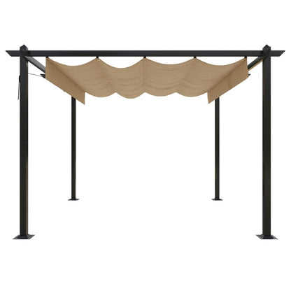 vidaXL Garden Gazebo with Retractable Roof 3x3 m Taupe