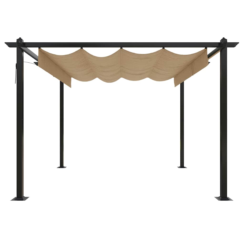 vidaXL Garden Gazebo with Retractable Roof 3x3 m Taupe