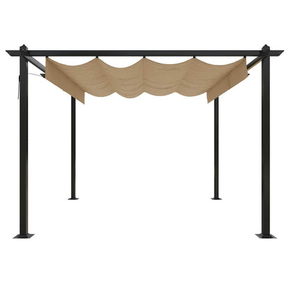 vidaXL Garden Gazebo with Retractable Roof 3x3 m Taupe
