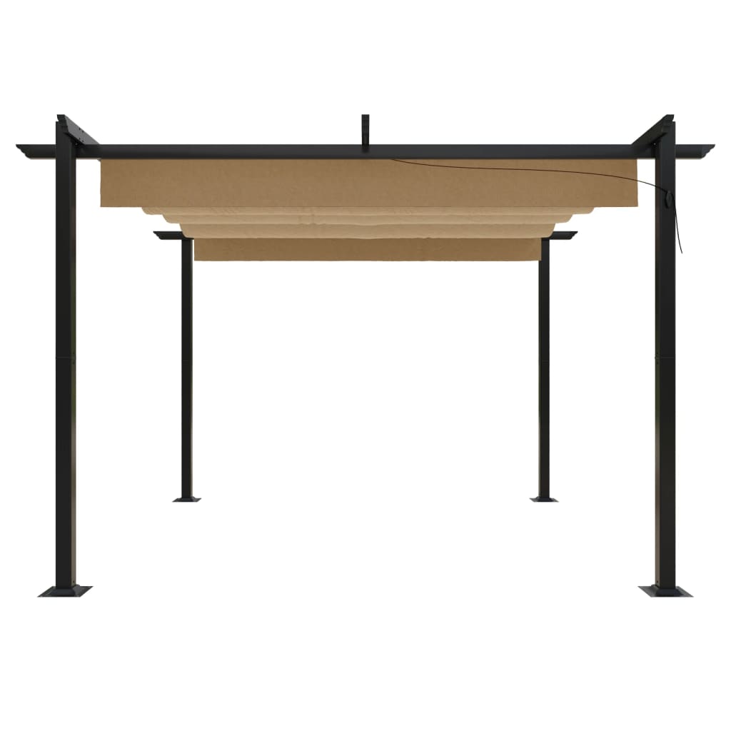 vidaXL Garden Gazebo with Retractable Roof 3x3 m Taupe