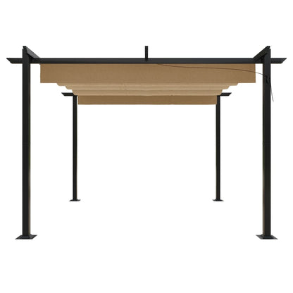 vidaXL Garden Gazebo with Retractable Roof 3x3 m Taupe