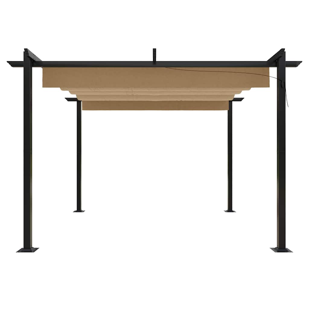 vidaXL Garden Gazebo with Retractable Roof 3x3 m Taupe