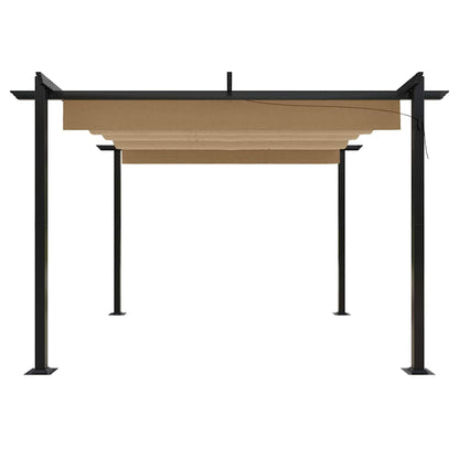 vidaXL Garden Gazebo with Retractable Roof 3x3 m Taupe