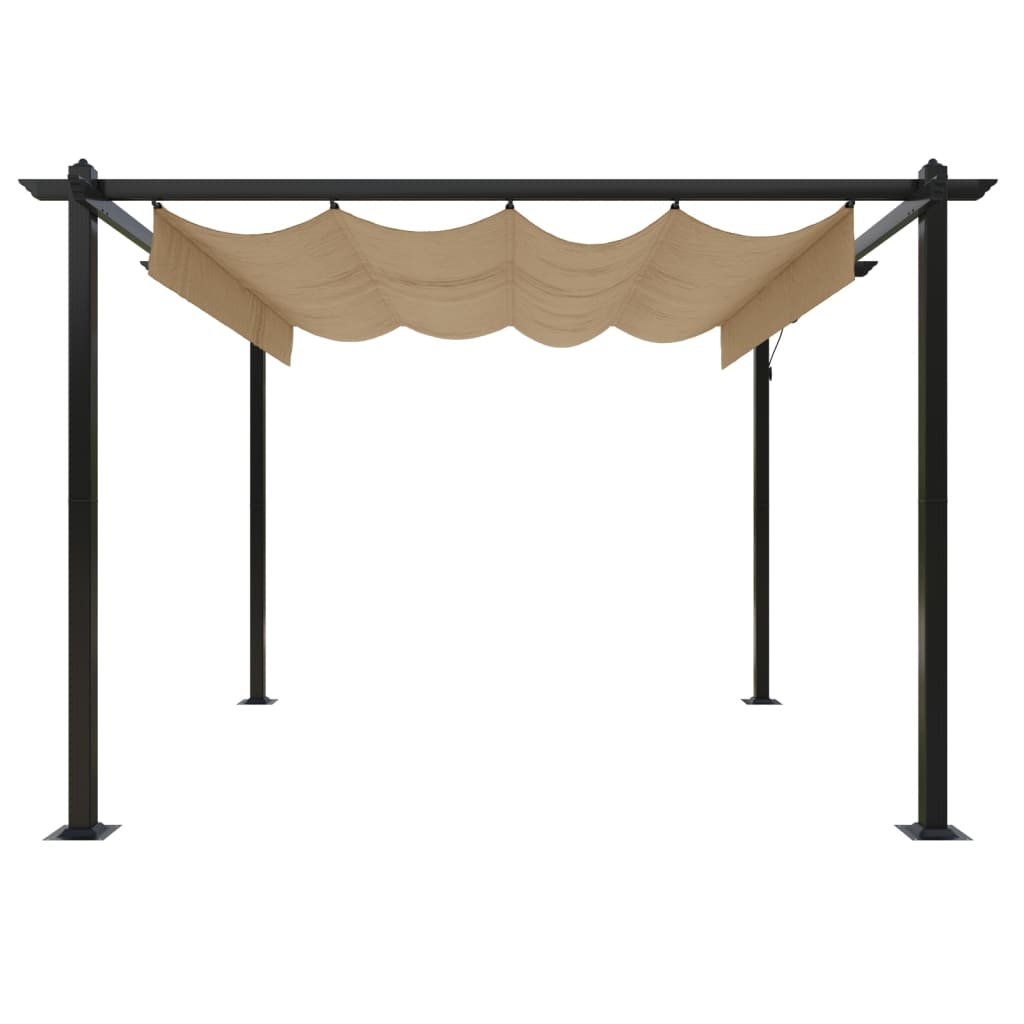 vidaXL Garden Gazebo with Retractable Roof 3x3 m Taupe