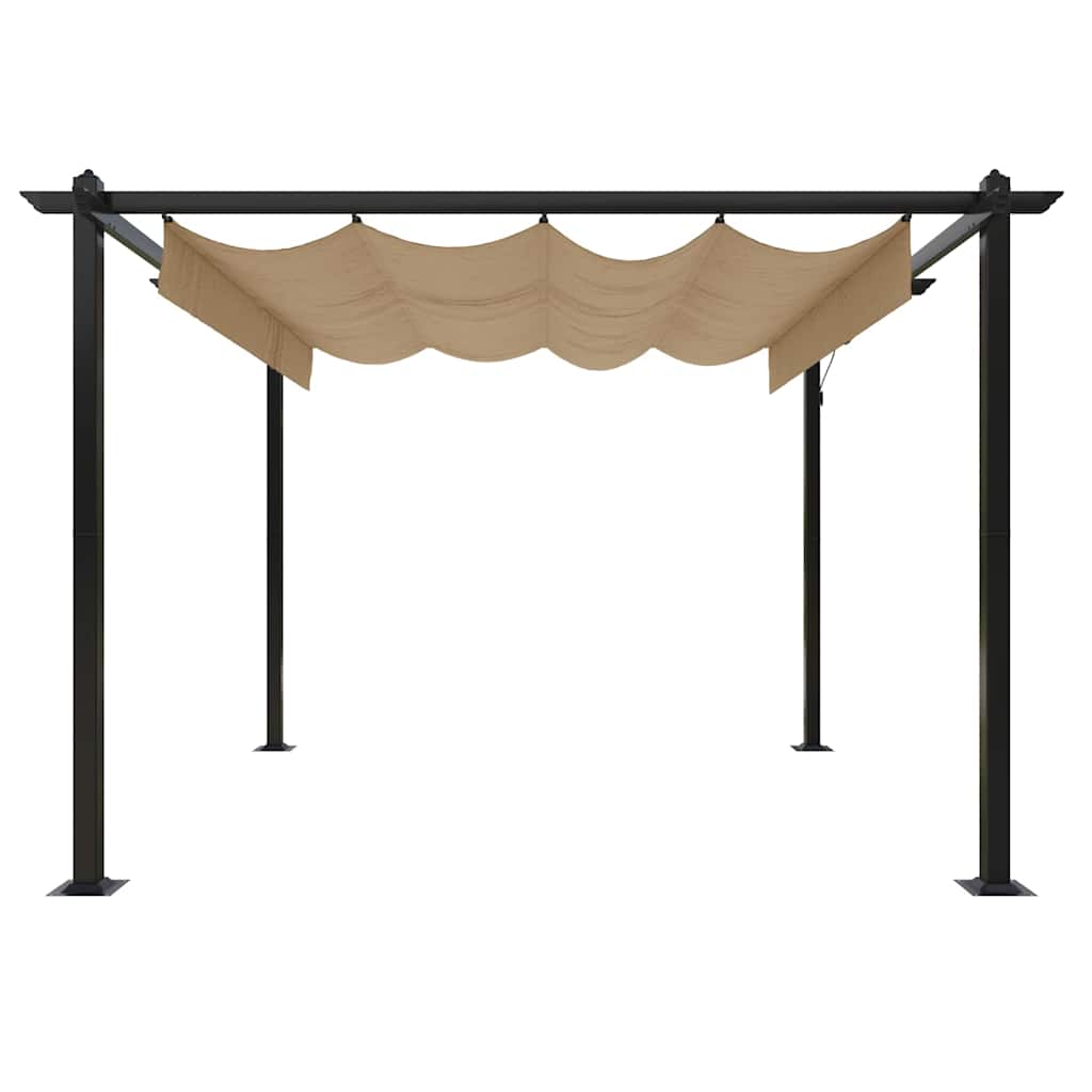 vidaXL Garden Gazebo with Retractable Roof 3x3 m Taupe