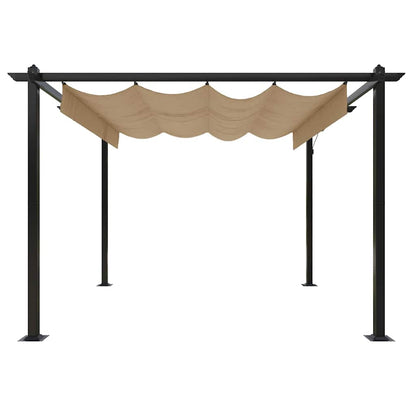 vidaXL Garden Gazebo with Retractable Roof 3x3 m Taupe