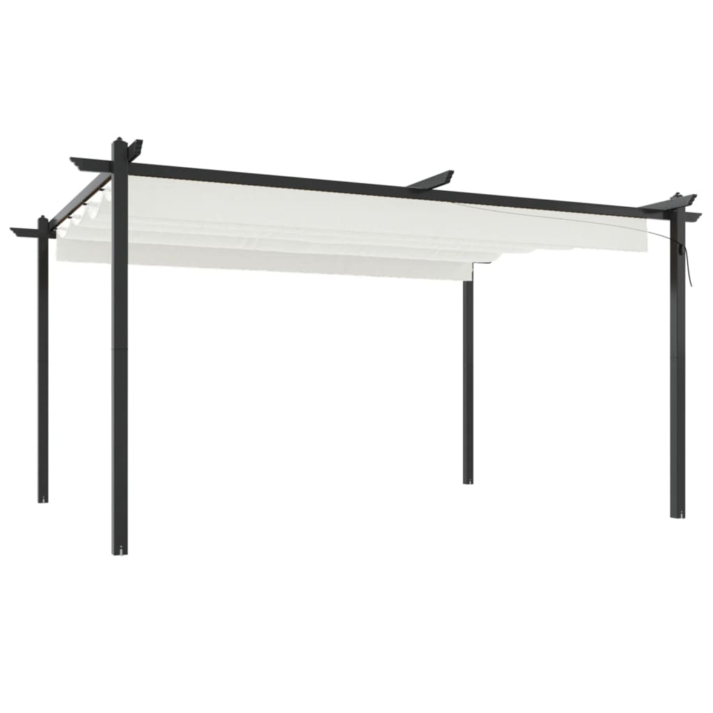 vidaXL Garden Gazebo with Retractable Roof 4x3 m Cream