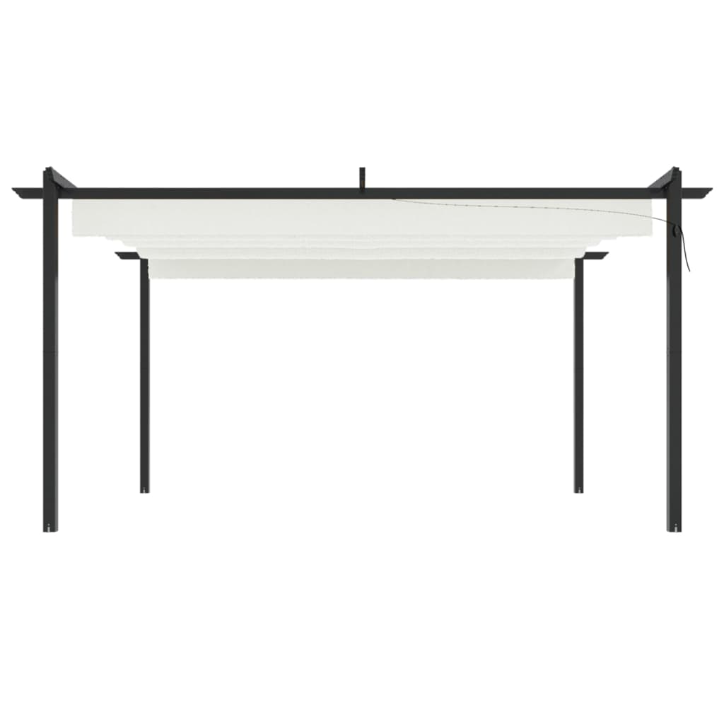 vidaXL Garden Gazebo with Retractable Roof 4x3 m Cream