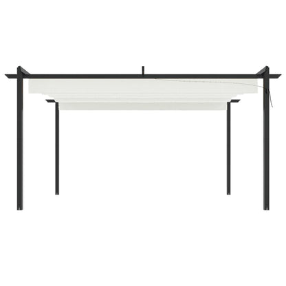 vidaXL Garden Gazebo with Retractable Roof 4x3 m Cream