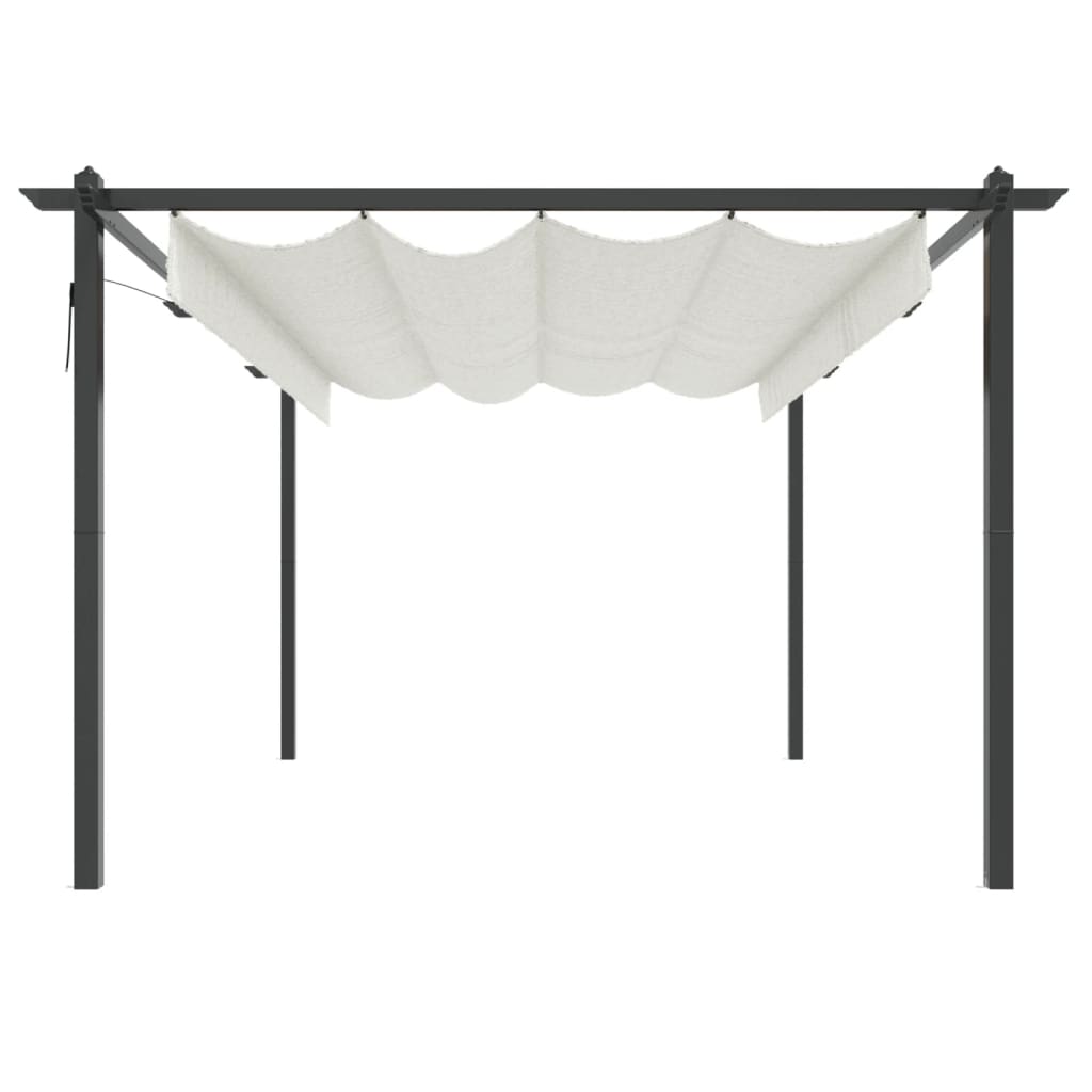 vidaXL Garden Gazebo with Retractable Roof 4x3 m Cream