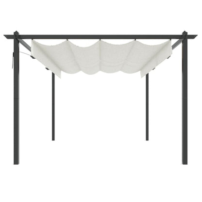 vidaXL Garden Gazebo with Retractable Roof 4x3 m Cream