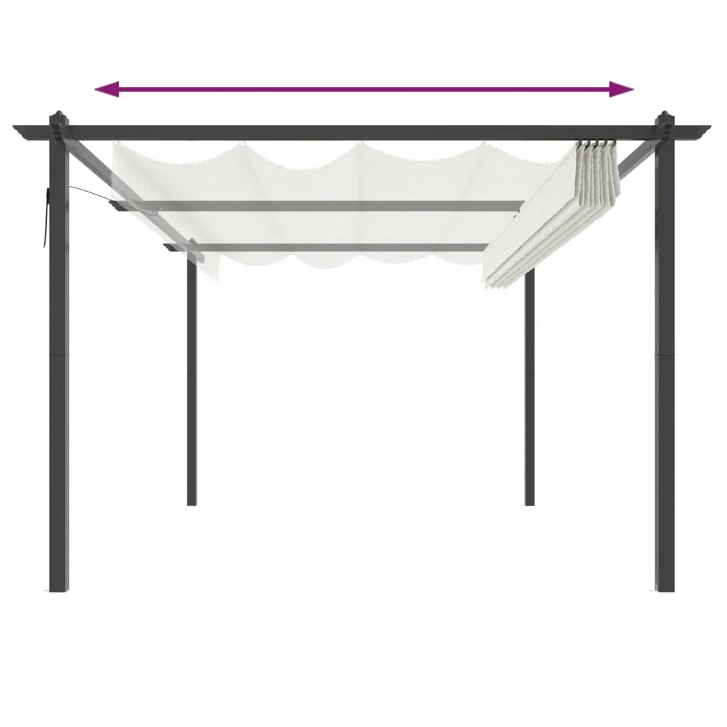 vidaXL Garden Gazebo with Retractable Roof 4x3 m Cream