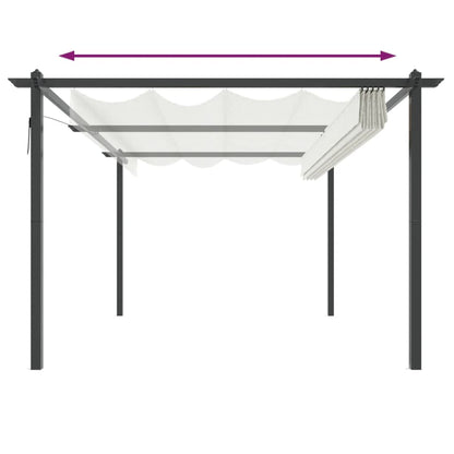 vidaXL Garden Gazebo with Retractable Roof 4x3 m Cream