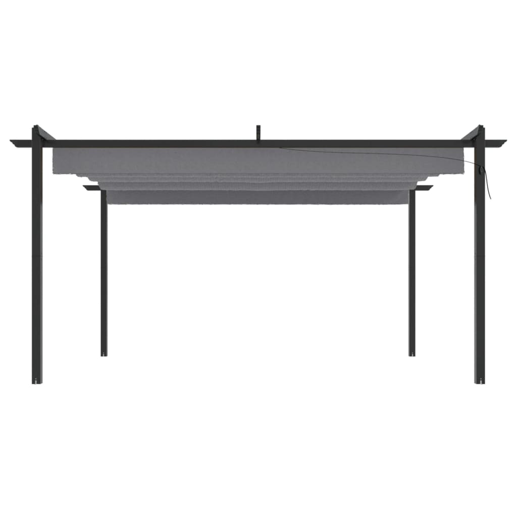vidaXL Garden Gazebo with Retractable Roof 4x3 m Anthracite