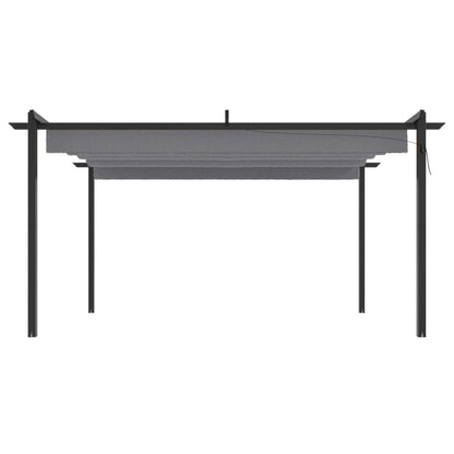vidaXL Garden Gazebo with Retractable Roof 4x3 m Anthracite