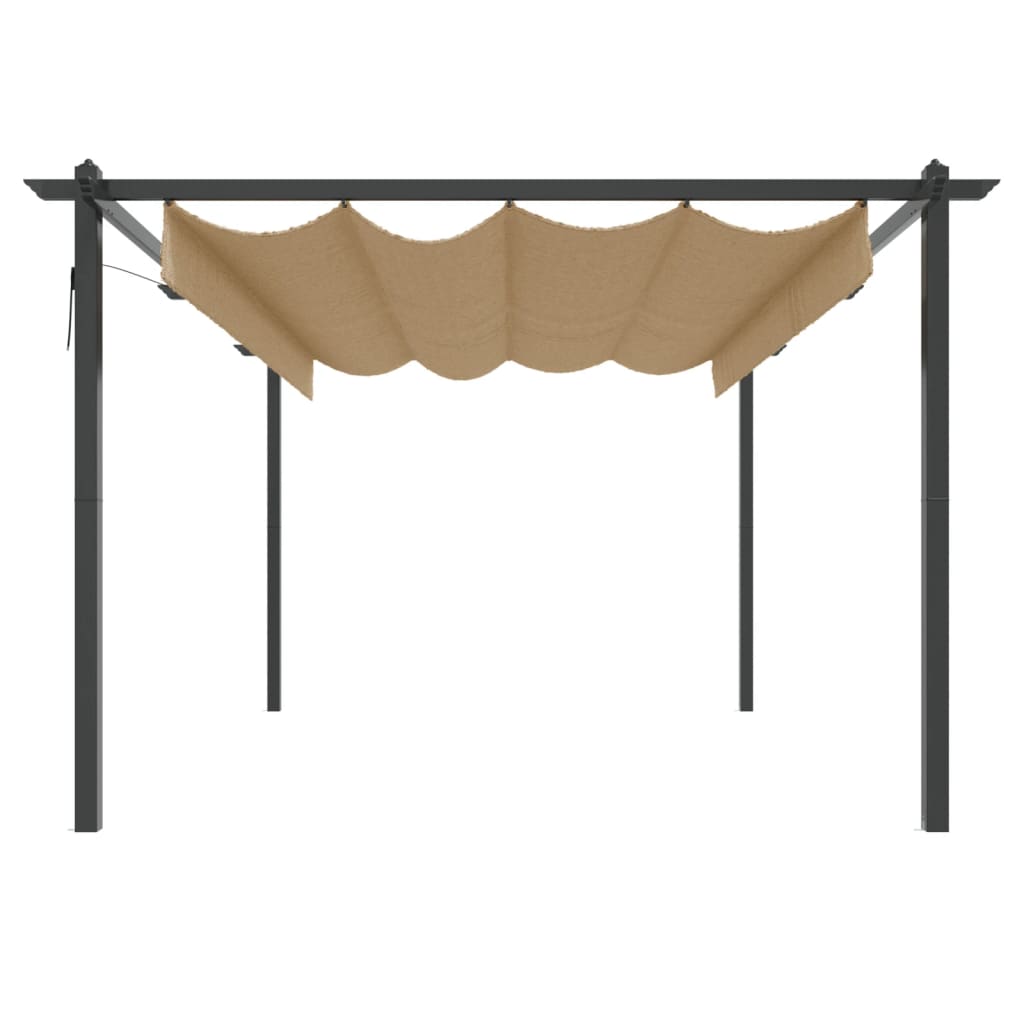 vidaXL Garden Gazebo with Retractable Roof 4x3 m Taupe