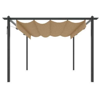 vidaXL Garden Gazebo with Retractable Roof 4x3 m Taupe
