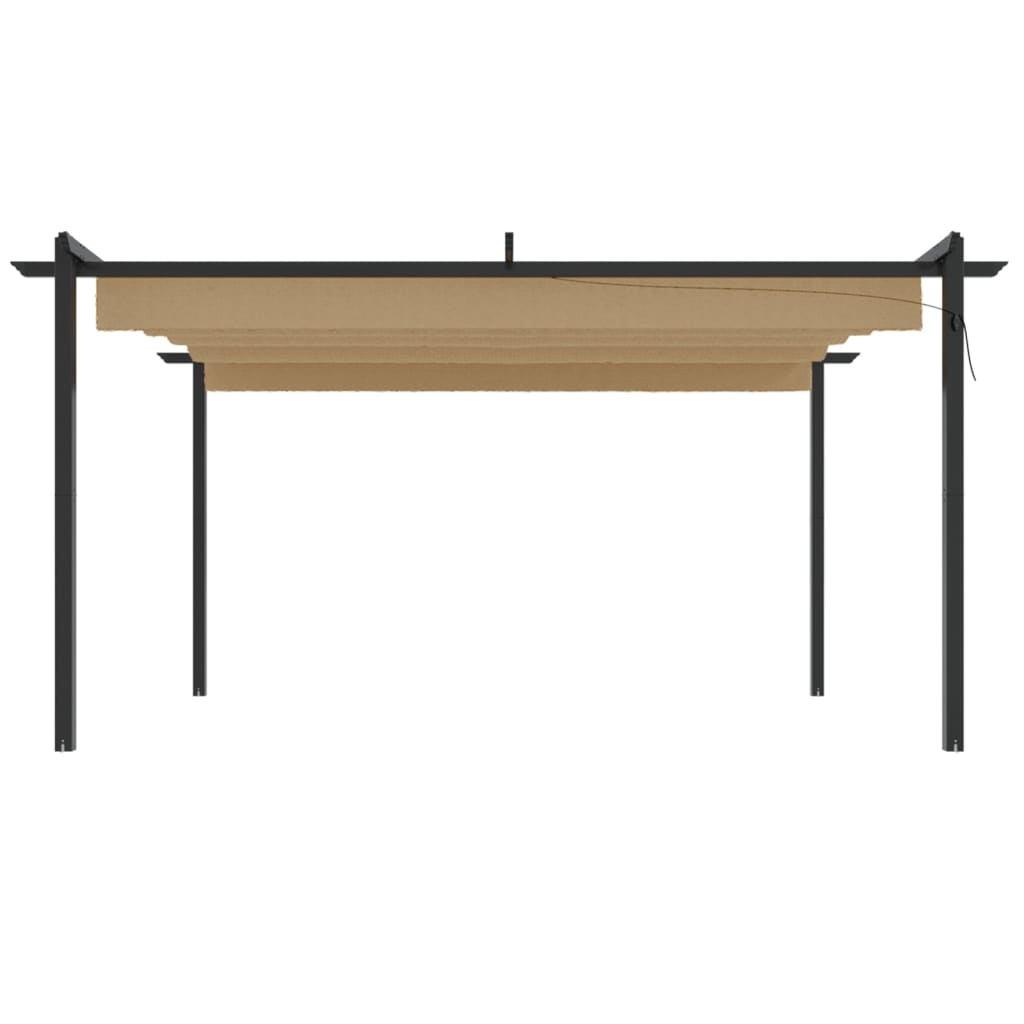 vidaXL Garden Gazebo with Retractable Roof 4x3 m Taupe
