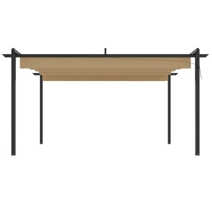 vidaXL Garden Gazebo with Retractable Roof 4x3 m Taupe