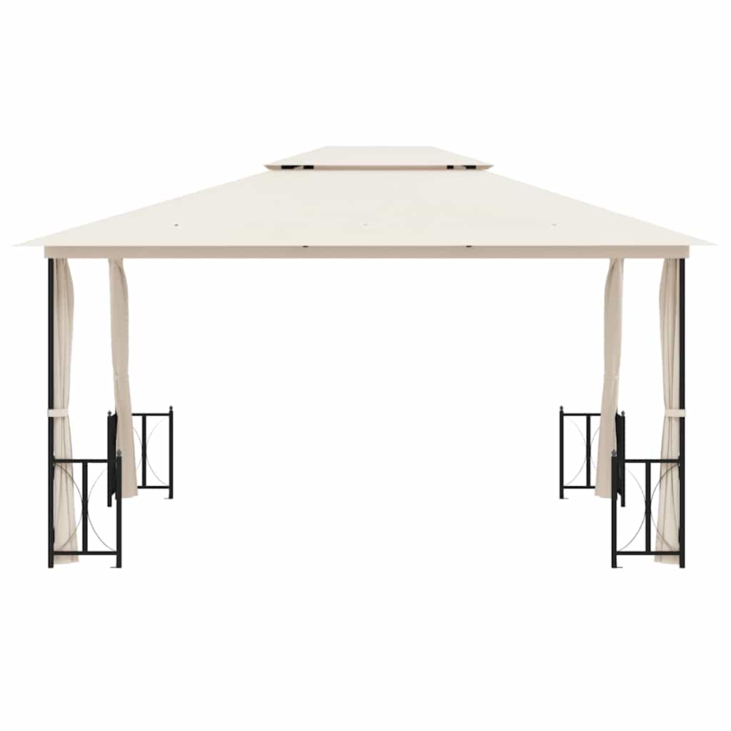 vidaXL Gazebo with Sidewalls&Double Roofs 3x4 m Cream