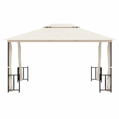 vidaXL Gazebo with Sidewalls&Double Roofs 3x4 m Cream