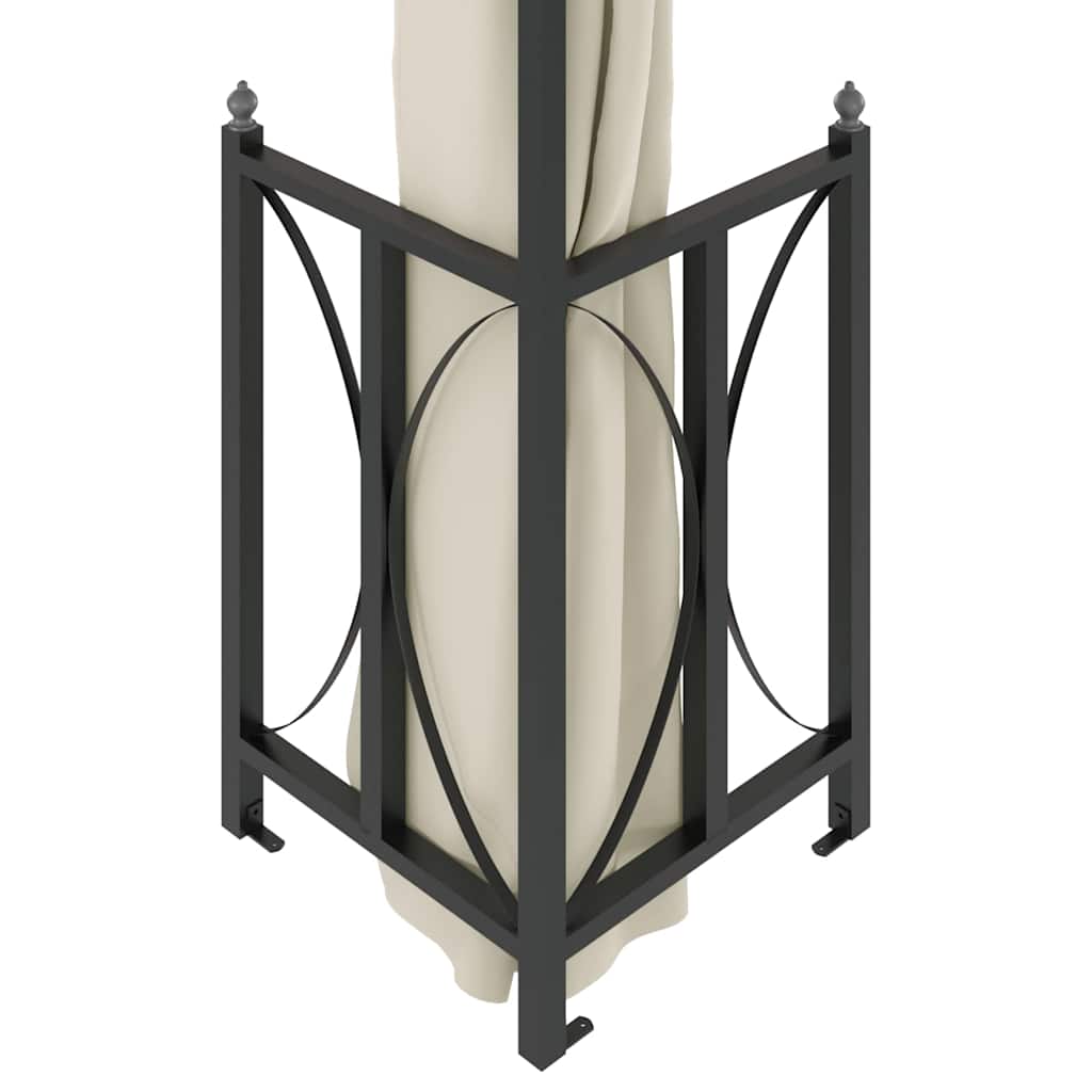vidaXL Gazebo with Sidewalls&Double Roofs 3x4 m Cream