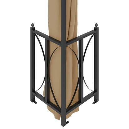 318545 vidaXL Gazebo with Sidewalls&Double Roofs 3x4 m Taupe