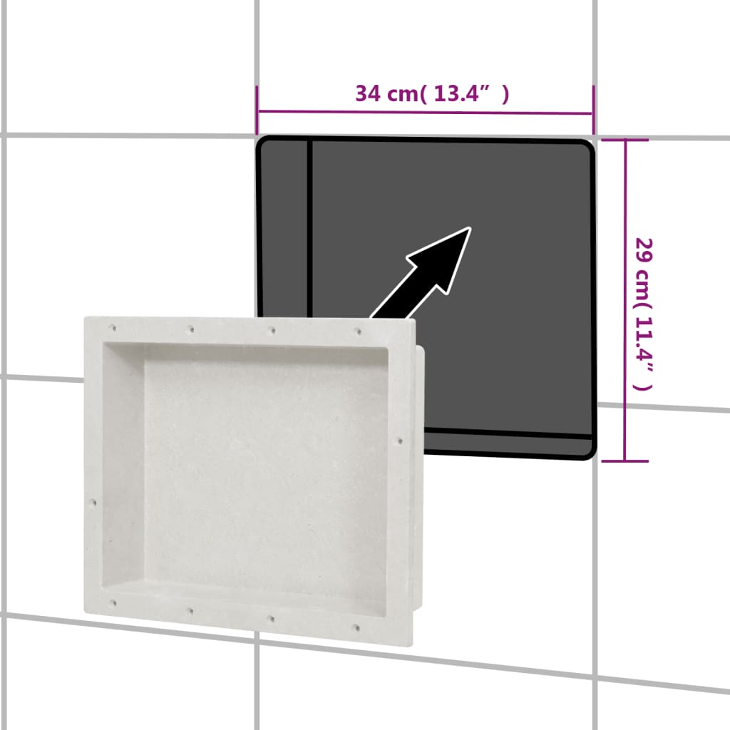 vidaXL Shower Niche Matt White 41x51x10 cm