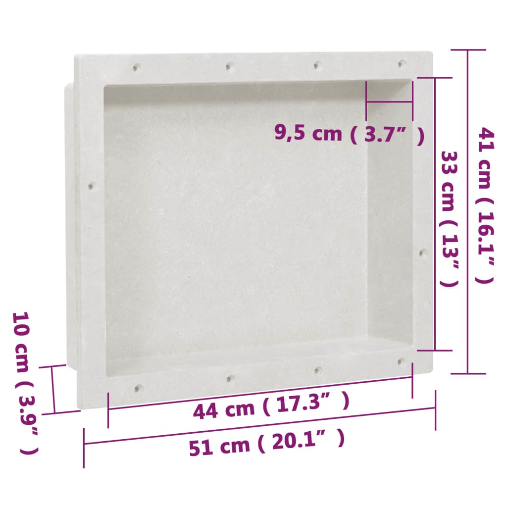 vidaXL Shower Niche Matt White 41x51x10 cm