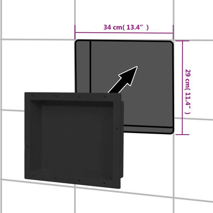 vidaXL Shower Niche Matt Black 41x51x10 cm