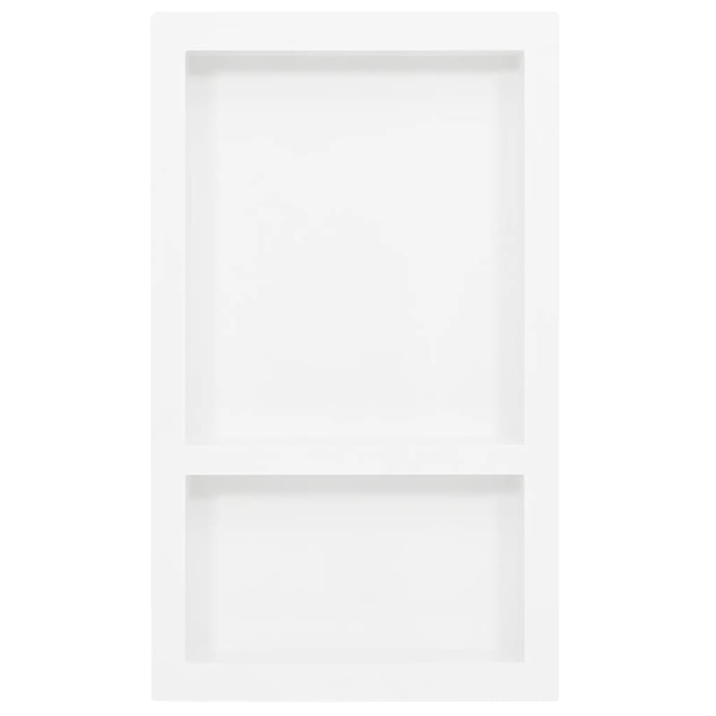 vidaXL Shower Niche with 2 Compartments High Gloss White 41x69x9 cm